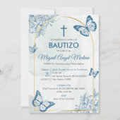 Invitation Bautizo Invitacion Élégant Papillons Baptême (Devant)