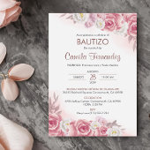 Invitation Bautizo Invitacion en espagnol Baptême rose Fleurs