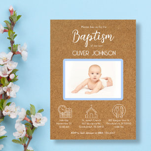 Invitation Bautizo Invitacion for boys Catholic Cute Baptism