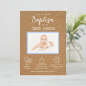 Invitation Bautizo Invitacion for boys Catholic Cute Baptism (Debout devant)