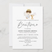 Invitation Bautizo Invitacion mignon GARÇON Angel Simple Bapt (Devant)