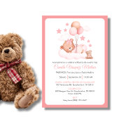Invitation Bautizo Invitacion mignonne ours en peluche filles