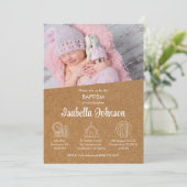 Invitation Bautizo Invitacion mignonne Photo Élégante fille B (Debout devant)