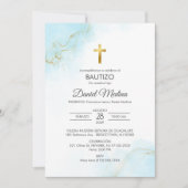 Invitation Bautizo Invitacion Minimaliste Baptême Religieux (Devant)