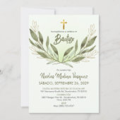 Invitation Bautizo Invitacion Verdure Baptême religieux (Devant)