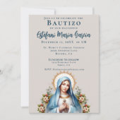 Invitation Bautizo Virgen de Guadalupe Baptême mexicain (Devant)