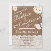 Invitation Bautizo y 2do cumpleaños, segundo cumple bautismo (Devant)