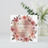 Invitation Bautizo y Tres Años Blush Rose or Parties scintill (Debout devant)