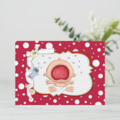 Invitation Bawling Bawling Funny Baby shower neutre (Debout devant)