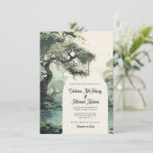 Invitation Bayou Cypress Mariage couleur de l'eau (Debout devant)