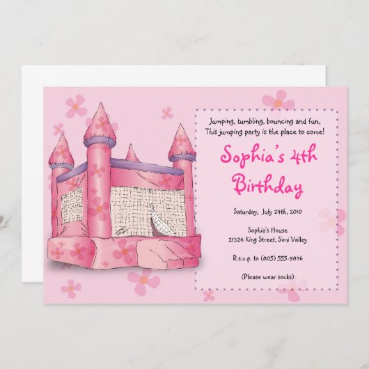 Invitation Bbony Fun - pour les filles ! (Devant / Derrière)