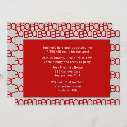 Invitation BBQ (Devant / Derrière)