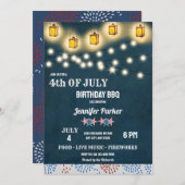 Invitation BBQ | 4 juillet Anniversaire (Devant / Derrière)