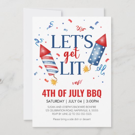 Invitation BBQ 4 juillet Jardin (Devant)