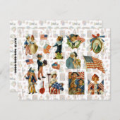 Invitation BBQ 4 juillet vintage (Devant / Derrière)