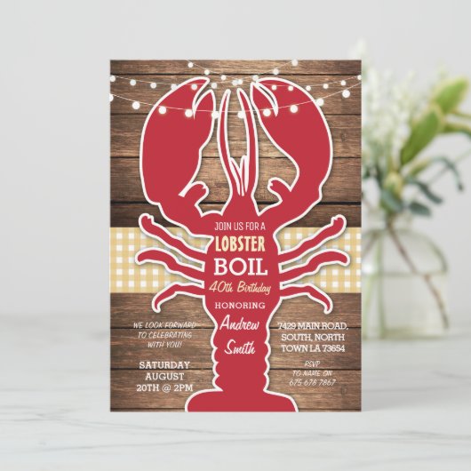 Invitation BBQ à ébullition de homard N'importe quel âge Anni (Debout devant)