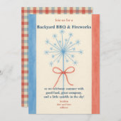 Invitation BBQ Americana Watercolor (Devant / Derrière)