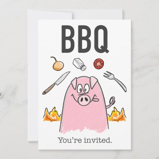 Invitation BBQ amusante (Devant)