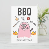 Invitation BBQ amusante (Debout devant)