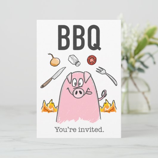Invitation BBQ amusante (Debout devant)