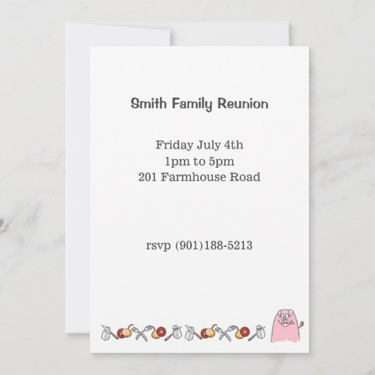 Invitation BBQ amusante (Dos)