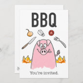 Invitation BBQ amusante (Devant / Derrière)