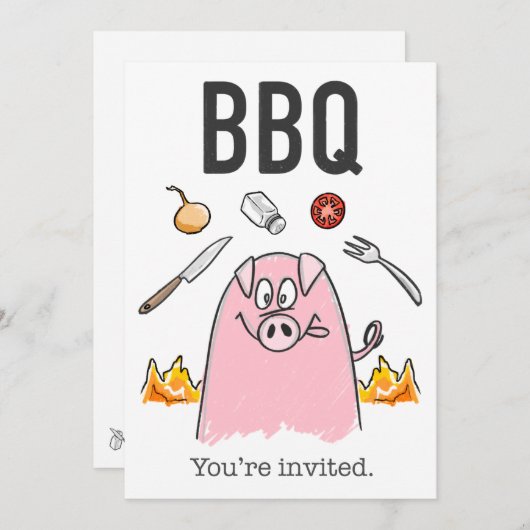 Invitation BBQ amusante (Devant / Derrière)