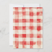 Invitation BBQ Anniversaire En vichy Jardin Ligne de pique-ni (Dos)