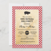 Invitation BBQ Anniversaire N'importe quel âge Rustique Rouge (Devant)