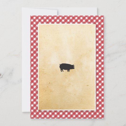 Invitation BBQ Anniversaire N'importe quel âge Rustique Rouge (Dos)