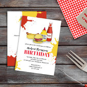 Invitation BBQ Anniversaire Typographie Été Cuisine