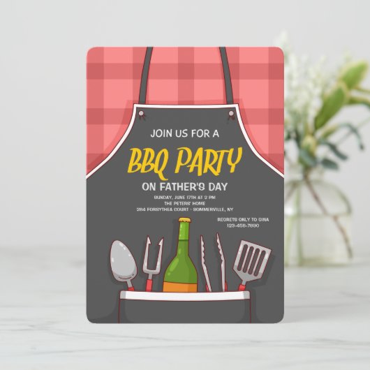 Invitation BBQ Apron (Debout devant)