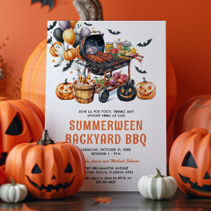 Invitation BBQ arrière-cour Halloween Summerween