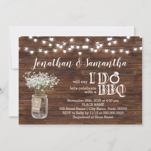 Invitation BBQ avant que je ne fasse des couples douche chic  (Devant)