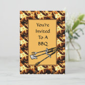 Invitation BBQ Avec Ustensiles BBQ (Debout devant)