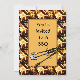 Invitation BBQ Avec Ustensiles BBQ