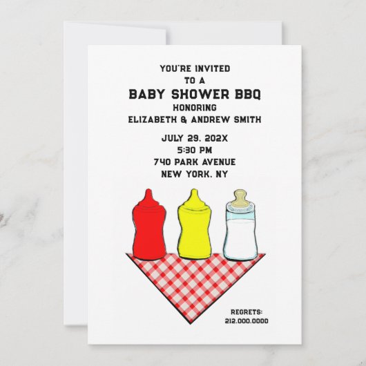 Invitation BBQ baby shower (Devant)