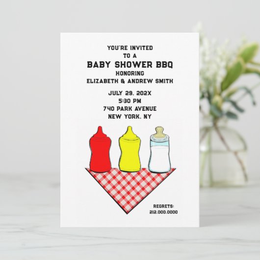 Invitation BBQ baby shower (Debout devant)