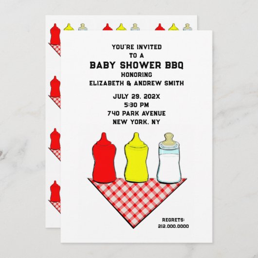 Invitation BBQ baby shower (Devant / Derrière)