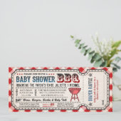 Invitation BBQ Baby shower Billet de plongée Raffle Invitatio (Debout devant)