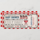 Invitation BBQ Baby shower Billet de plongée Raffle Invitatio (Devant / Derrière)