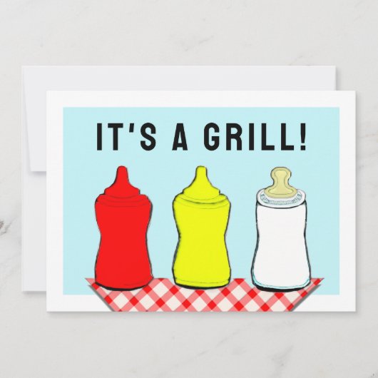 Invitation BBQ Baby Shower d'été (Devant)