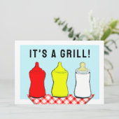 Invitation BBQ Baby Shower d'été (Debout devant)
