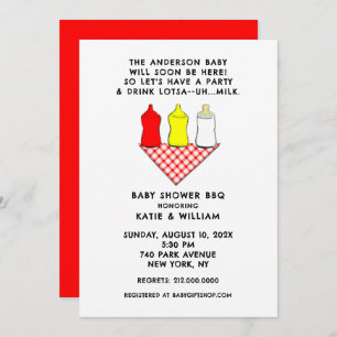 Invitation BBQ Baby shower été