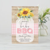 Invitation BBQ Baby shower Tournesol Bébé Q Couples Douche (Debout devant)
