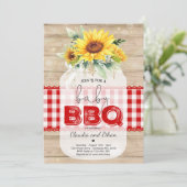 Invitation BBQ Baby shower Tournesol Bébé Q Couples Douche (Debout devant)