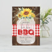Invitation BBQ Baby shower Tournesol Bébé Q Couples Douche (Debout devant)