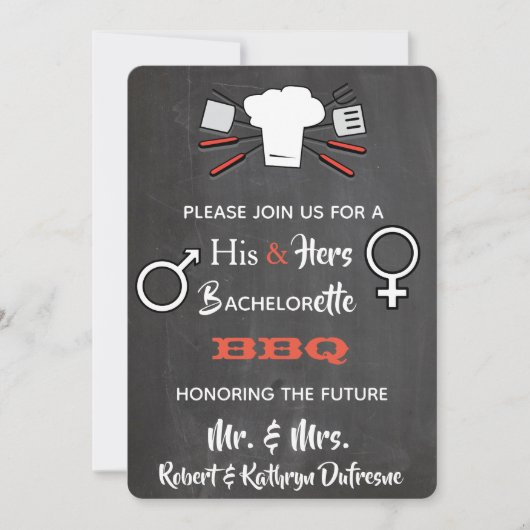 Invitation BBQ Bachelor/Bachelorette (Devant)