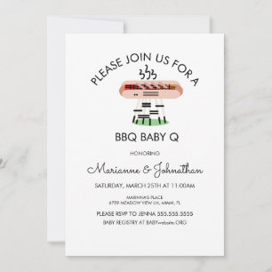 Invitation BBQ Barbecue Bébé Chien Chaud Baby Q Gr