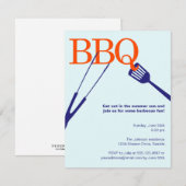 Invitation BBQ barbecue d'été outil cool pique-nique personna (Devant / Derrière)